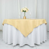 54"x54" Champagne Premium Polyester Square Table Overlay - 220GSM