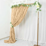 8ftx8ft Champagne 3D Leaf Petal Taffeta Fabric Event Curtain Drapery, Photo Backdrop Panel
