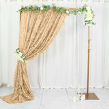 8ftx8ft Champagne 3D Leaf Petal Taffeta Fabric Event Curtain Drapery, Photo Backdrop Panel
