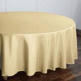 108" Champagne Polyester Round Tablecloth