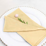 5 Pack | Champagne 200 GSM Premium Polyester Dinner Napkins, Seamless Cloth Napkins