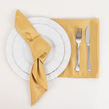 5 Pack Lamour Satin 20"x20" Napkins Champagne - Soft Matte Finish Dinner Napkins