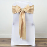 5 PCS | 6x108inch Champagne Polyester Chair Sash