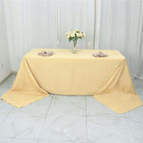 90x156inch Champagne 220 GSM Seamless Premium Polyester Rectangular Tablecloth