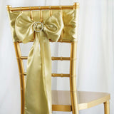 5 pack | 6 inch x 106 inch Champagne Satin Chair Sash