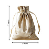 12 Pack | 5x7inch Champagne Satin Drawstring Wedding Party Favor Gift Bags