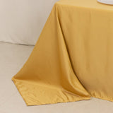 90x132inch Champagne Seamless Lamour Satin Rectangle Tablecloth for 6 Foot Table