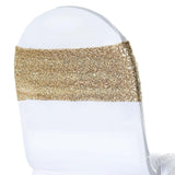 5 pack | 6x15 Champagne Sequin Spandex Chair Sash