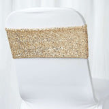 5 pack | 6x15 Champagne Sequin Spandex Chair Sash