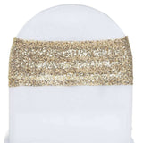 5 pack | 6x15 Champagne Sequin Spandex Chair Sash