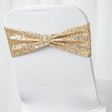 5 pack | 6x15 Champagne Sequin Spandex Chair Sash