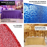 90 inch x 132 inch Champagne Premium Sequin Rectangle Tablecloth