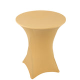 Champagne Highboy Spandex Cocktail Table Cover, Fitted Stretch Tablecloth