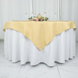 54"x54" Champagne Premium Polyester Square Table Overlay - 220GSM