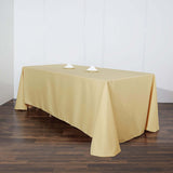 90x132 Champagne Polyester Rectangular Tablecloth