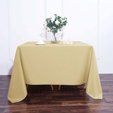 Champagne Polyester Square Tablecloth 90x90 Inch