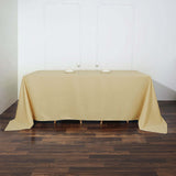 90x132 Champagne Polyester Rectangular Tablecloth