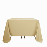 Champagne Polyester Square Tablecloth 90x90 Inch