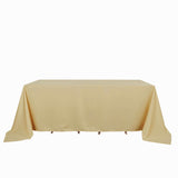 90x132 Champagne Polyester Rectangular Tablecloth