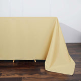 90x132 Champagne Polyester Rectangular Tablecloth