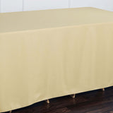 90x132 Champagne Polyester Rectangular Tablecloth