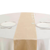 12" x 108" | Champagne | Premium Velvet Table Runner