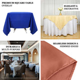 54"x54" Champagne Premium Polyester Square Table Overlay - 220GSM