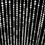 20ft Hanging Beaded Crystal Column Chandelier, Tall Beads Curtain Round