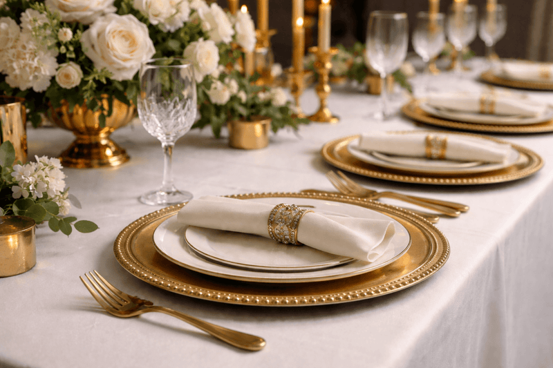 Charger Plates on Formal Table Settings