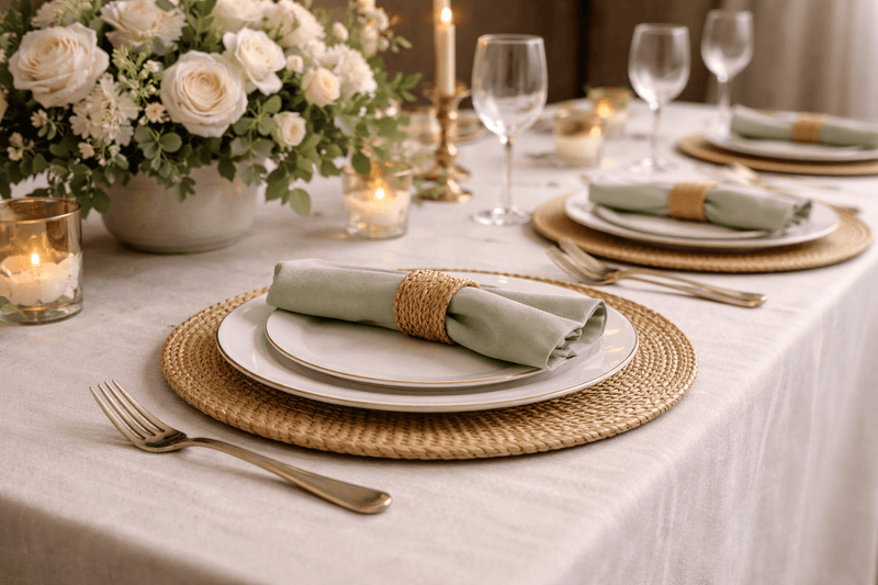 Charger Plates on Semi Formal Table Setting