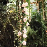 6ft | Blush/Rose Gold Artificial Silk Rose Hanging Flower Garland Vine