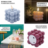 2 Pack | 2inch Burgundy Flameless Flickering LED Bubble Candles