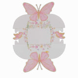 25 Pack White Pink Glitter Butterfly Theme Paper Serving Trays, Snack Food Trays