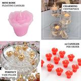 12 Pack | 1inch Blush/Rose Gold Mini Rose Flower Floating Candles Wedding Vase Fillers