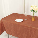 60"x102" Terracotta (Rust) Accordion Crinkle Taffeta Rectangle Tablecloth