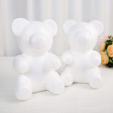 2 Pack | 7inch DIY White 3D Modeling StyroFoam Bears, Polystyrene Craft Foam Animals