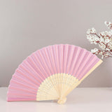 5 Pack Dusty Rose Asian Silk Folding Fans Party Favors, Oriental Folding Fan Favors