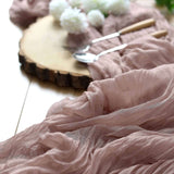 10ft Dusty Rose Gauze Cheesecloth Boho Table Runner#whtbkgd