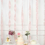 50ft | 4inch Dusty Rose Leaf Petal Taffeta Ribbon Sash, Artificial DIY Fabric Garlands