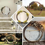 8ft Neutral Brown Wood DIY Round Wedding Arch Backdrop Stand, Rustic Photo Backdrop Stand