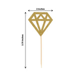 24 Pack | Glitter Gold Diamond Ring Cupcake Toppers, Party Cake Picks