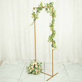 5.5ft Gold Metal Frame Wedding Arch, Rectangular Backdrop Stand, Floral Display Frame