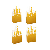 20 Pack Gold Glitter Fairy Tale Castle Favor Boxes, Princess Theme Cardstock Paper Candy#whtbkgd