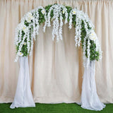 42inches White Artificial Silk Hanging Wisteria Flower Garland Vines