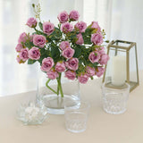 2 Pack | 12inch Lavender Lilac Artificial Open Rose Flower Arrangements