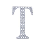 8 Inch Silver Decorative Rhinestone Alphabet Letter Stickers DIY Crafts - T#whtbkgd