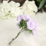 48 Roses | 1inch Lavender Lilac Real Touch Artificial DIY Foam Rose Flowers