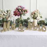 Gold Glittered Wooden Mr & Mrs Wedding Table Display Signs