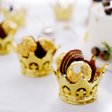 12 Pack | Gold Fillable Mini Crown Party Favor Candy Treat Containers - 3Inch