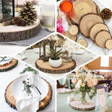 Centerpiece Poplar Wood Slab, Rustic Wood Slices 18Inch Dia Natural Color